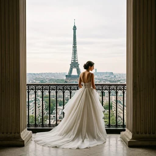 Elegant wedding with Eiffel Tower view