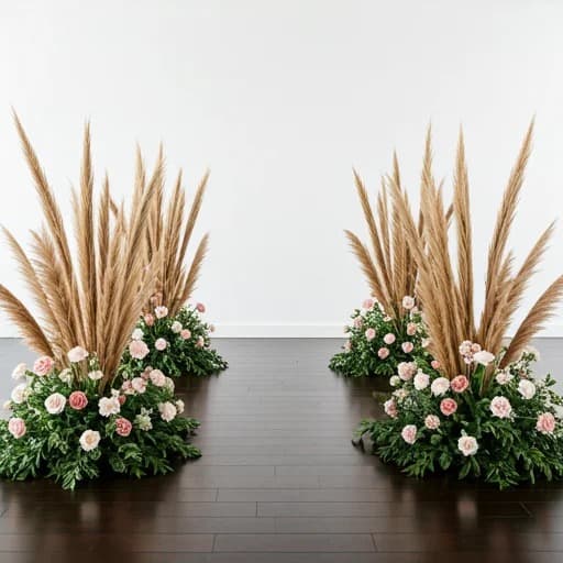 Creative wedding floral design installation